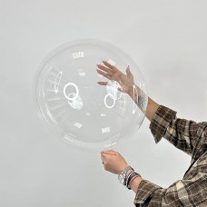 Куля bubble / баблс 18" (45см) Китай (реальний розмір 38см) попередньо розтягнутий, синя уп