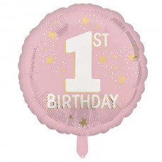 18" (45см) Коло рожеве 1st Birthday (Китай)|