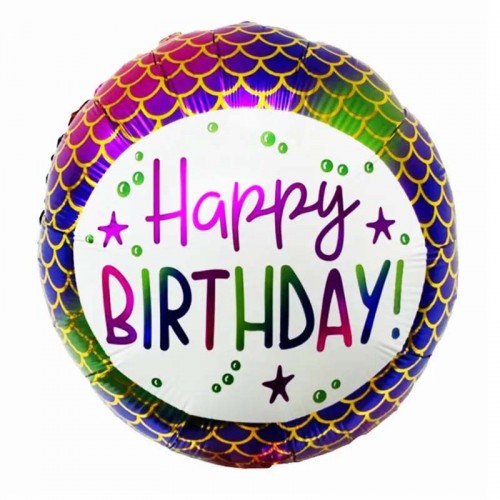 18" (45см) Коло Happy Birthday луска різнокольорова (Китай) 18" (45см) Коло Happy Birthday луска різнокольорова (Китай)