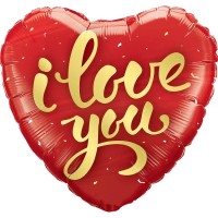 18" (45см) Серце червоне I love you золотом (Китай)