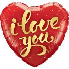 18" (45см) Серце червоне I love you золотом (Китай)