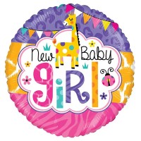 18" (45см) Круг "New baby girl" розовый (Китай)
