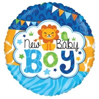 18" (45см) Круг "New baby boy" блакитний (Китай)