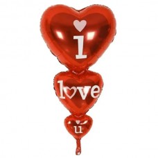 Потрійне серце I love you 119х62 см (Китай БФ) УП