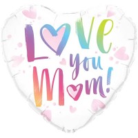 18" (45см) Сердце белое Love you mom (Китай)