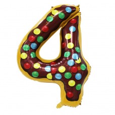 Фольгированная цифра 4 Candy number 102см Китай