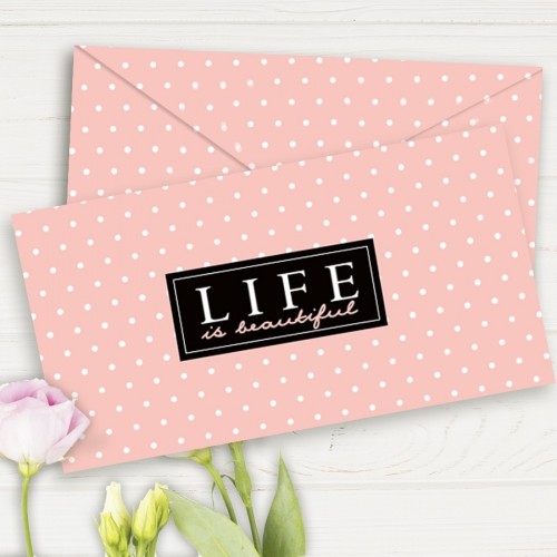 Конверт подарочный Life is beautiful (5шт) Конверт подарочный Life is beautiful (5шт)
