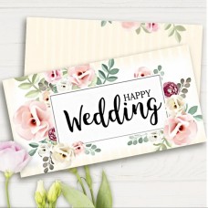 Конверт подарунковий Happy Wedding квіти (5шт)