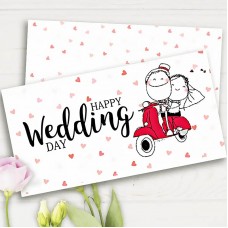 Конверт подарунковий Wedding на мотоциклі (5шт)