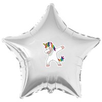 Наклейка кольорова модний єдиноріг на кулю 18 "(45см)