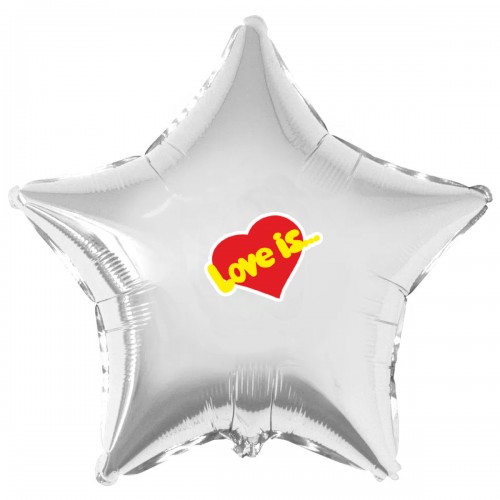 Наклейка кольорова Love is на серце на кулю 18 "(45см) Наклейка кольорова Love is на серце на кулю 18 "(45см)