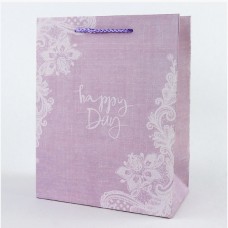 Пакет подарунковий 23*18*10 см  Happy day (рожев)
