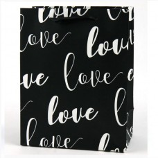 Пакет подарунковий 23*18*10 см Love (чорний)