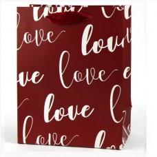 Пакет подарунковий 23*18*10 см Love (червоний)