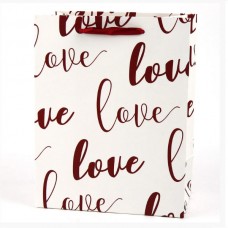 Пакет подарунковий 23*18*10 см Love (білий)