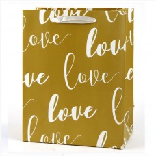 Пакет подарунковий 23*18*10 см Love (жовтий)