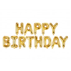 PartyDeco Happy Birthday літери золоті 340х35см УП