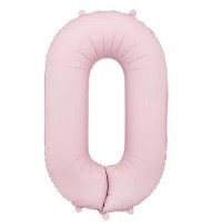 PartyDeco Цифра 0 світло-рожева (100см) УП