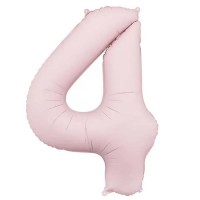 PartyDeco Цифра 4 світло-рожева (100см) УП