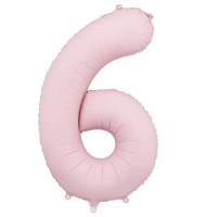 PartyDeco Цифра 6 світло-рожева (100см) УП