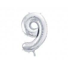 PartyDeco Цифра 9 срібло (100см) УП