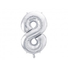 PartyDeco Цифра 8 срібло (100см) УП