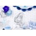 PartyDeco Цифра 4 серебро (100см) УП