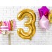 PartyDeco Цифра 3 золото (100см) УП PartyDeco Цифра 3 золото (100см) УП