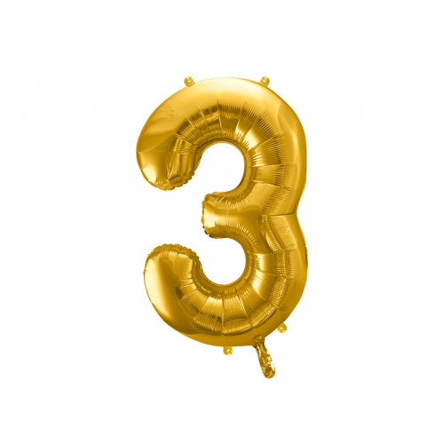 PartyDeco Цифра 3 золото (100см) УП PartyDeco Цифра 3 золото (100см) УП