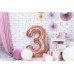 PartyDeco Цифра 3 розовое золото (100см) УП PartyDeco Цифра 3 розовое золото (100см) УП
