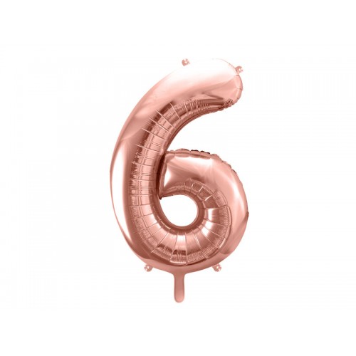PartyDeco Цифра 6 розовое золото (100см) УП PartyDeco Цифра 6 розовое золото (100см) УП
