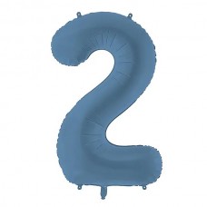 PartyDeco Цифра 2 синій джинс (100см) УП