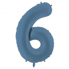 PartyDeco Цифра 6 синій джинс (100см) УП