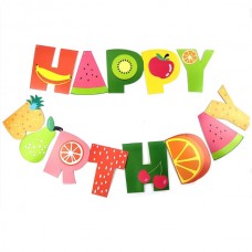 Розтяжка Happy Birthday "Фруктові букви" (3 м довжина) 