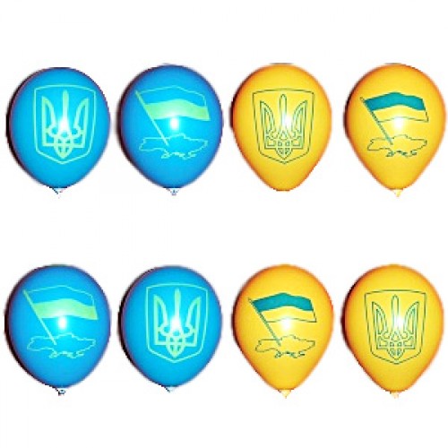 12" (30см) Флаг, Герб Украины (25шт, 1 цвет) 12" (30см) Флаг, Герб Украины (25шт, 1 цвет)