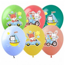 12" (30см) Звірятка на транспорті асорті (25шт)