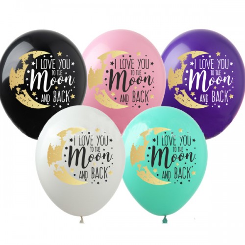 12" (30см) Шары с рисунком I Love you to the Moon and back (25шт) 12" (30см) Шары с рисунком I Love you to the Moon and back (25шт)
