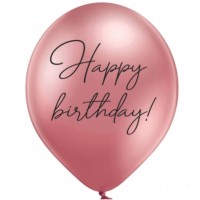 ММ 12" (30см) Happy Birthday хром рожевий (25шт. 2 ст) BelBal