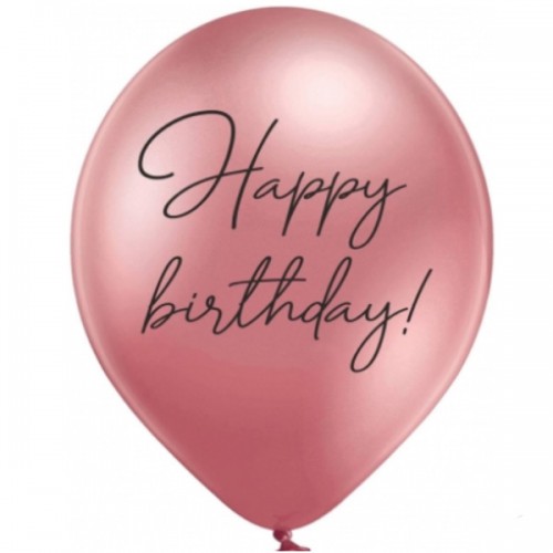 ММ 12" (30см) Happy Birthday хром рожевий (25шт. 2 ст) BelBal ММ 12" (30см) Happy Birthday хром рожевий (25шт. 2 ст) BelBal