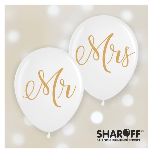 ММ 12" (30см) Mr&Mrs (золотые) (50 шт. 2 ст) ММ 12" (30см) Mr&Mrs (золотые) (50 шт. 2 ст)