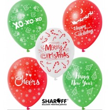 ММ 12" (30см) Marry Christmas Пастель білий, червоний, зелений (50шт 5ст)