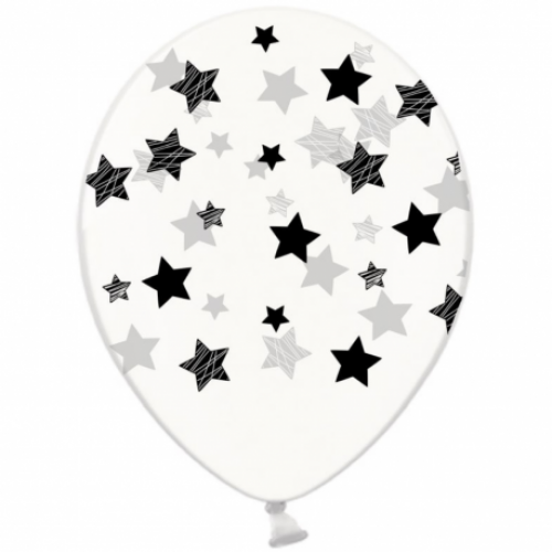 ММ 12" (30см) чорні зірки на прозором (25 шт 5 ст) BelBal ММ 12" (30см) чорні зірки на прозором (25 шт 5 ст) BelBal