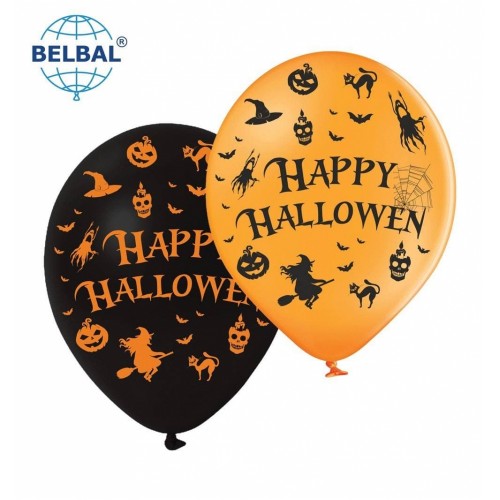 ММ 12" (30см) Happy Halloween (черно-оранжевые) 5 ст (25 шт) BelBal ММ 12" (30см) Happy Halloween (черно-оранжевые) 5 ст (25 шт) BelBal