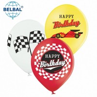 ММ 12" (30см) Happy Birthday, Формула 1, микс (25 шт) BelBal