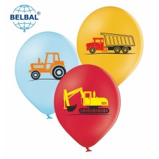 ММ 12" (30см) Машинки, голубой, красный, охра (25шт) BelBal