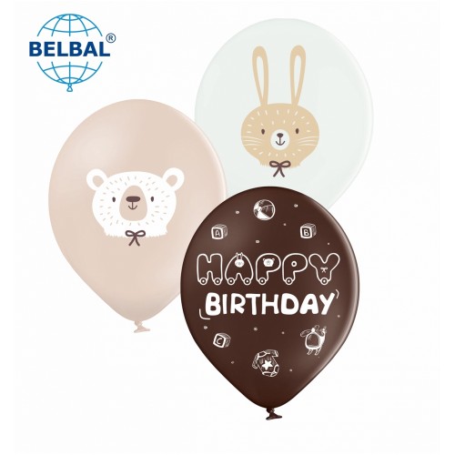 ММ 12" (30см) Медвежонок, зайка Happy birthday (25 шт) BelBal ММ 12" (30см) Медвежонок, зайка Happy birthday (25 шт) BelBal