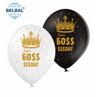 ММ 12" (30см) Super Boss Day, черн, бел (25 шт 5 ст) BelBal