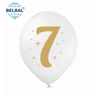 ММ 12" (30см) Цифра "7" на белом шаре (1шт) BelBal