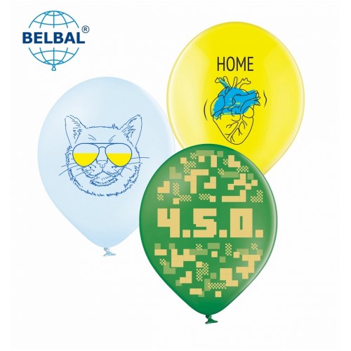 ММ 12" (30см) Серце України мікс (25 шт) BelBal ММ 12" (30см) Серце України мікс (25 шт) BelBal