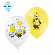 ММ 12" (30см) Миньоны желтый, белый (25 шт) BelBal
